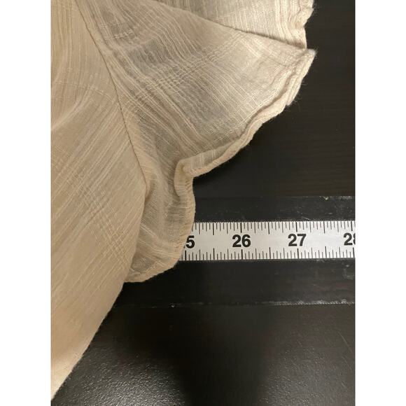 Lulus Womens Wrap Dress Size 3X Beige Woven Tiered Flutter Sleeve Romantic Fairy - Picture 5 of 8